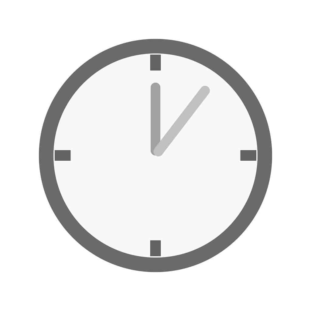 A small grey clock thumbnail image showing the time of 12:05